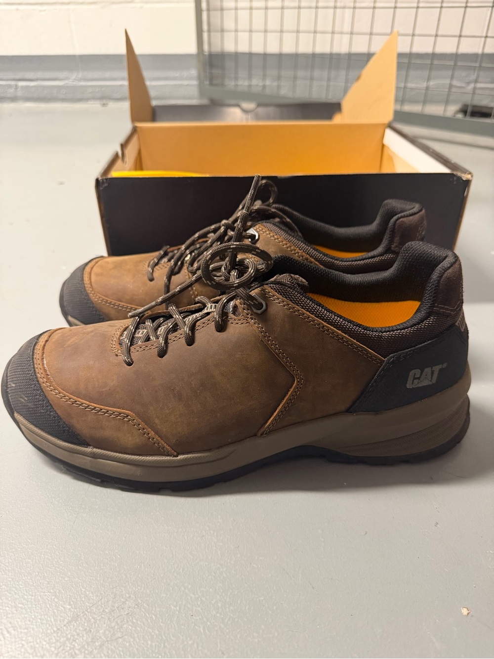 Caterpillar Brown Leather Low-Top Work Sneakers